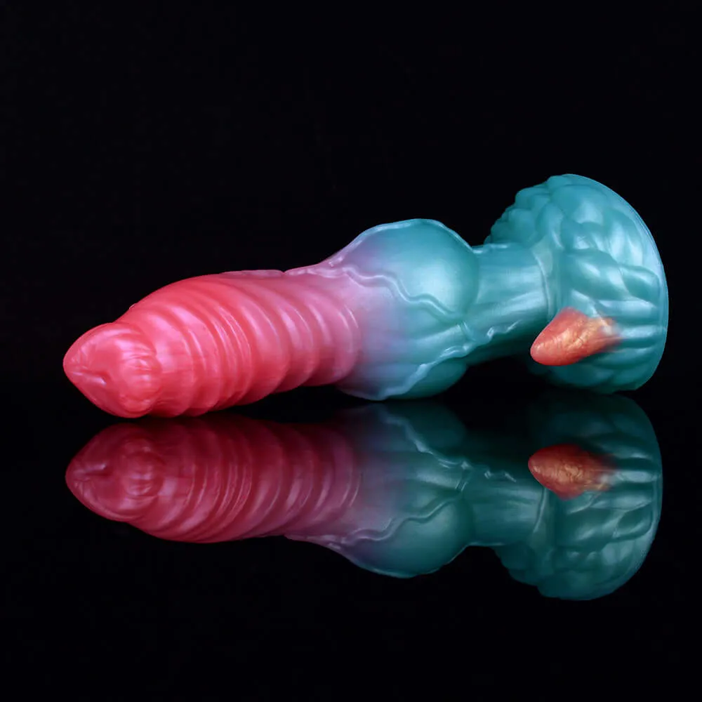 👾 7.75-Inch Elyrius the Monster Dog - Knotted Alien Dildo with G-Spot Demon Horn