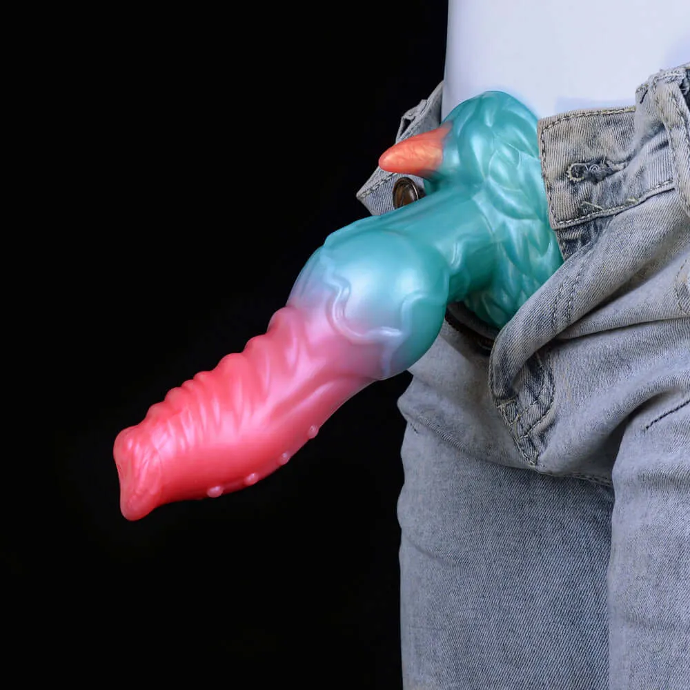 👾 7.75-Inch Elyrius the Monster Dog - Knotted Alien Dildo with G-Spot Demon Horn