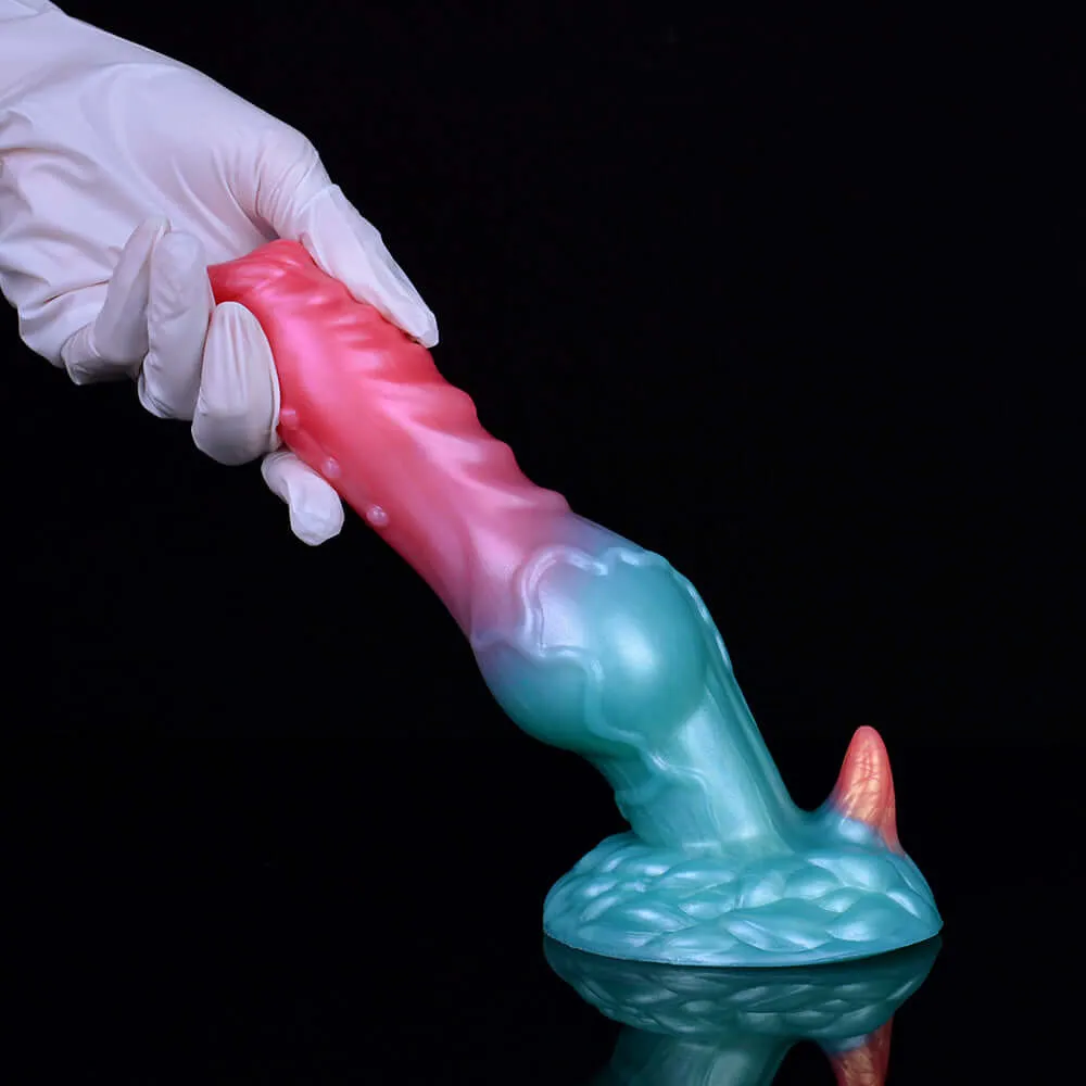 👾 7.75-Inch Elyrius the Monster Dog - Knotted Alien Dildo with G-Spot Demon Horn