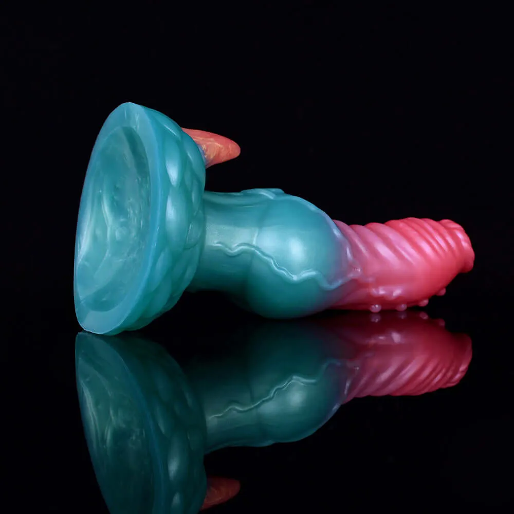 👾 7.75-Inch Elyrius the Monster Dog - Knotted Alien Dildo with G-Spot Demon Horn