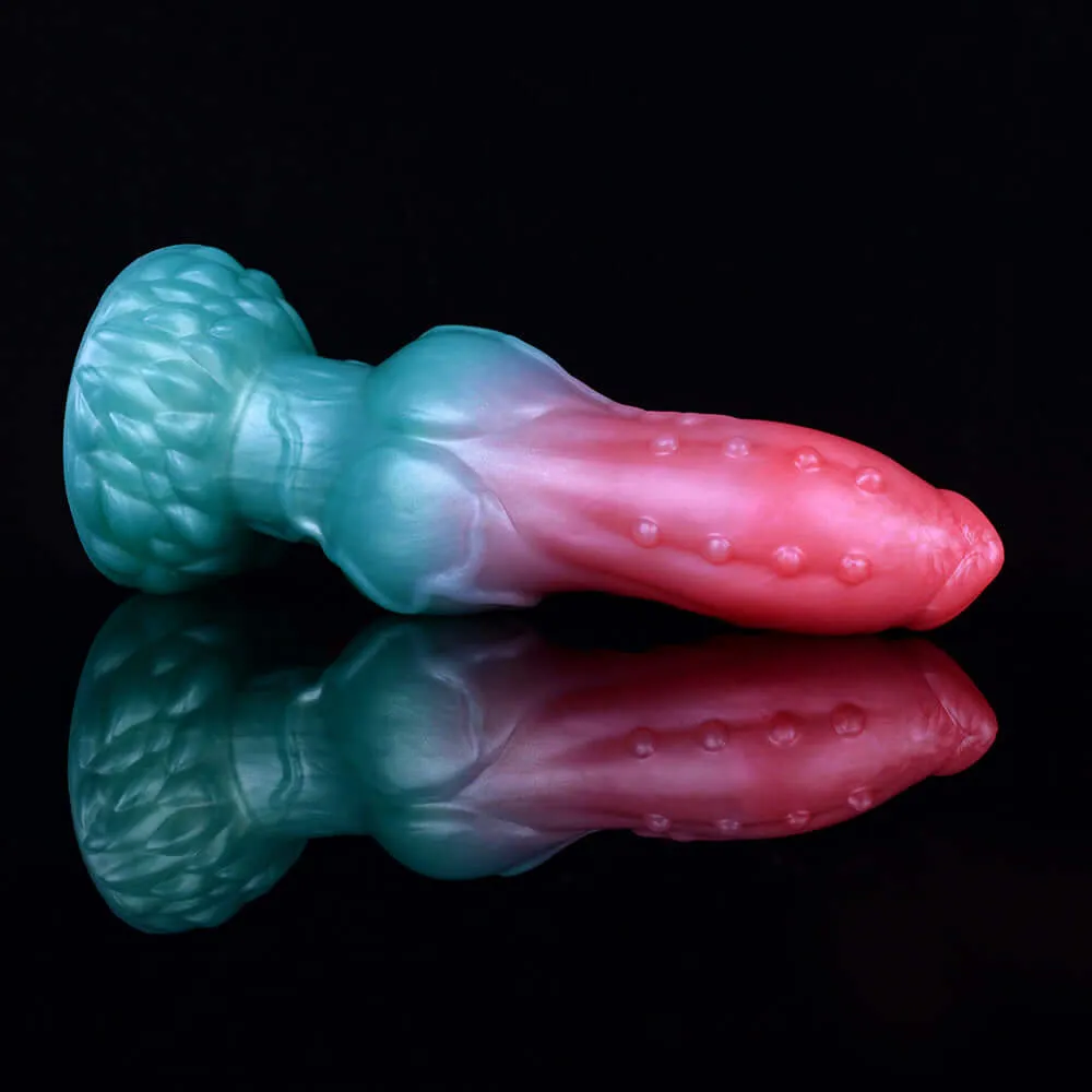 👾 7.75-Inch Elyrius the Monster Dog - Knotted Alien Dildo with G-Spot Demon Horn