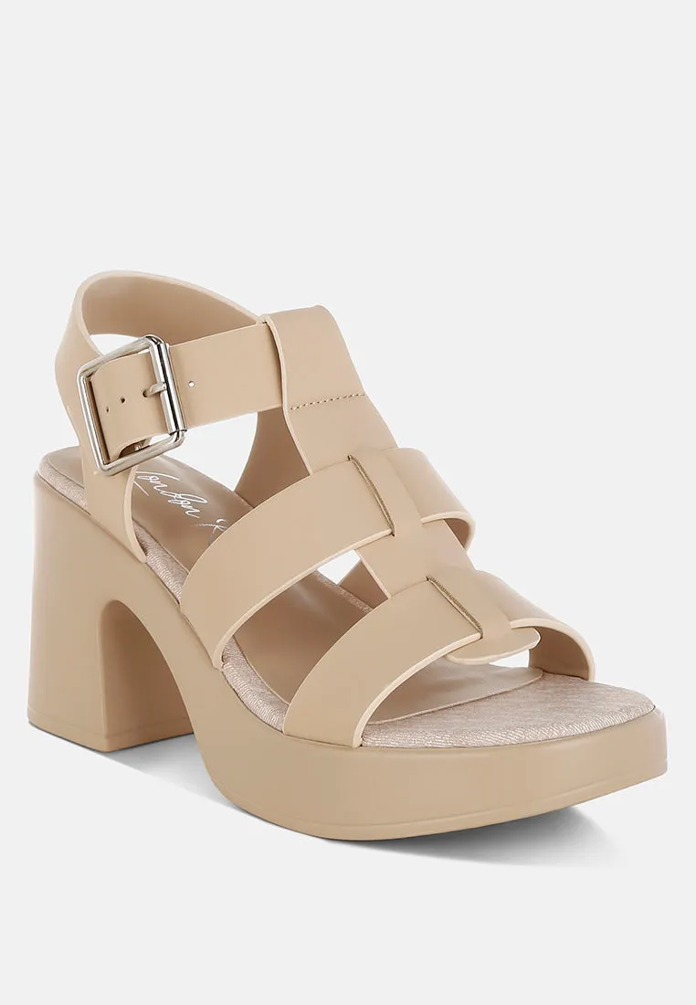 Avalon Chunky Pin Buckle Platform Heels