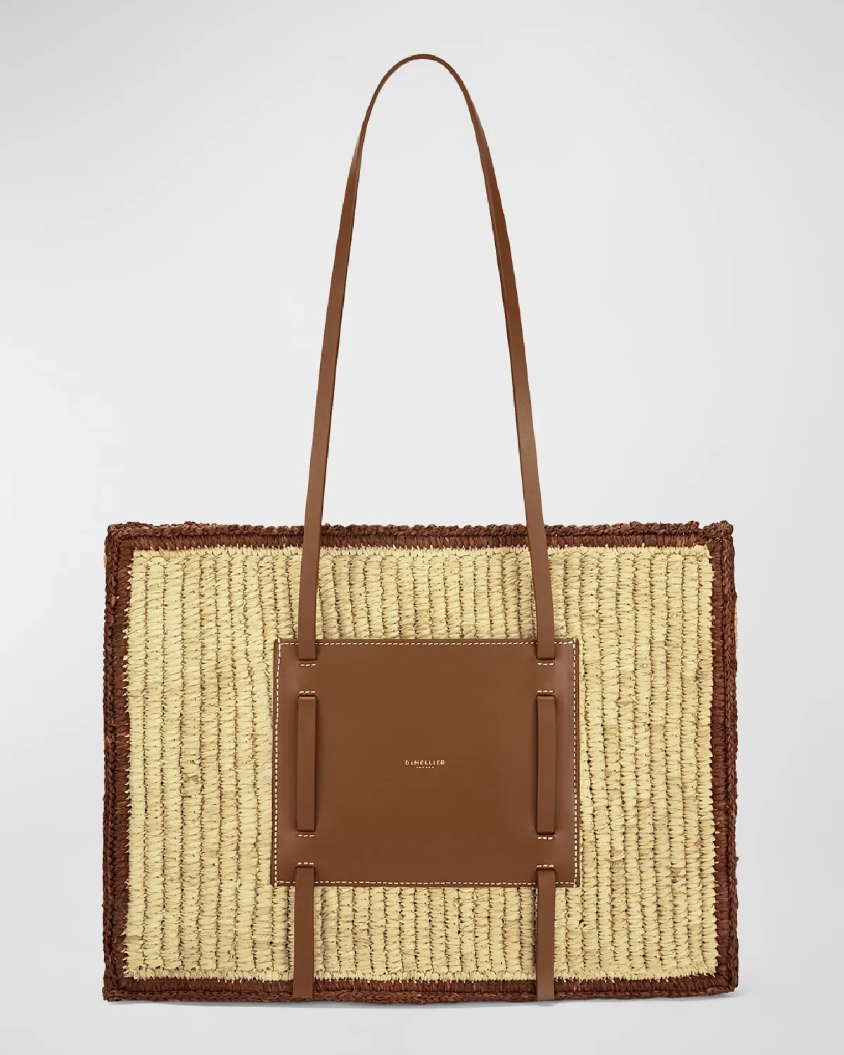 Capri Raffia & Leather Tote Bag