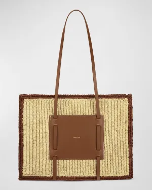 Capri Raffia & Leather Tote Bag