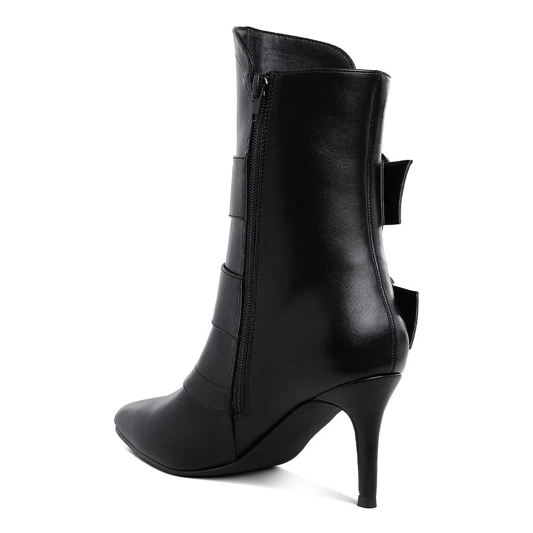 Chunky Buckle Strap Ankle Boots