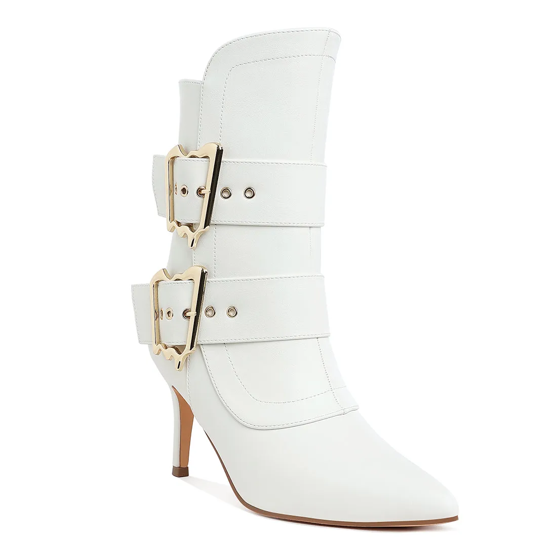 Chunky Buckle Strap Ankle Boots