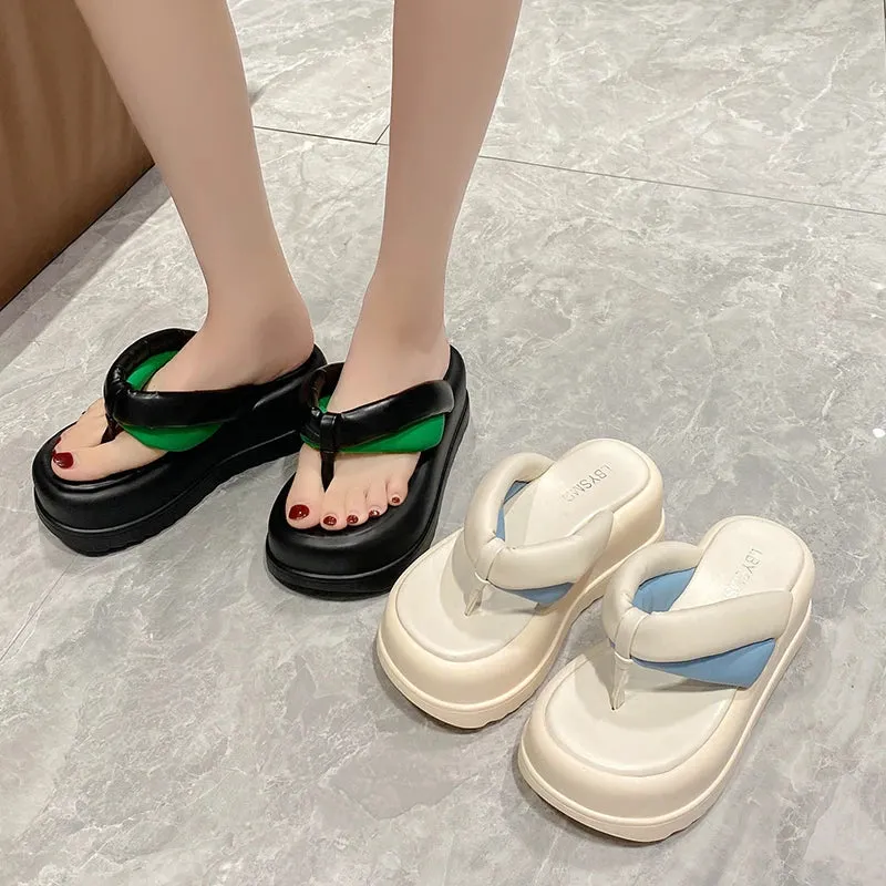 Joskaa 2024 New Chunky Platform Slippers Sandals