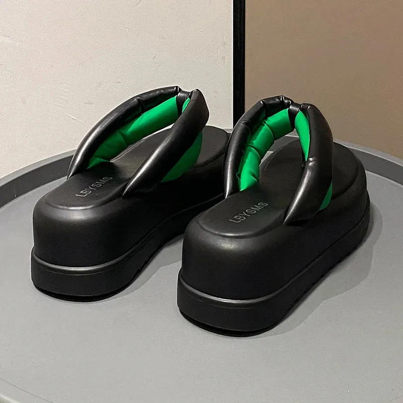 Joskaa 2024 New Chunky Platform Slippers Sandals