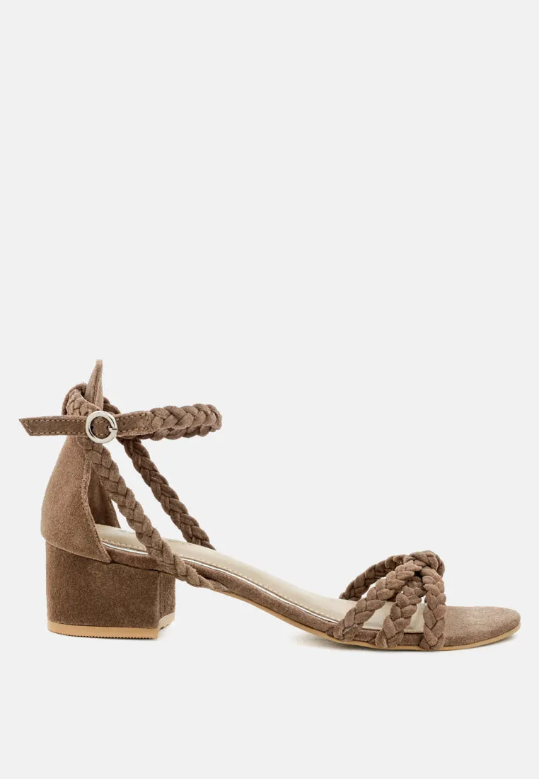 NICOLA Taupe Block Heel Sandal