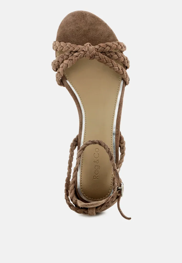 NICOLA Taupe Block Heel Sandal
