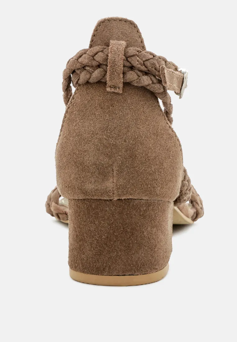 NICOLA Taupe Block Heel Sandal