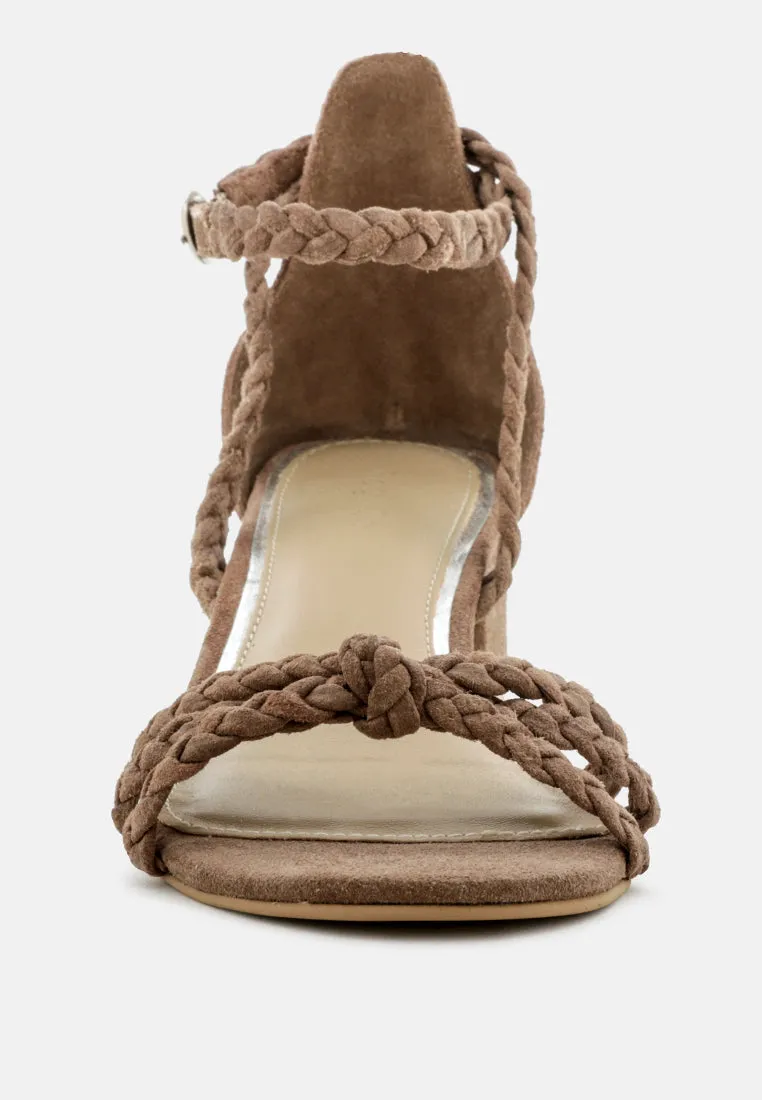 NICOLA Taupe Block Heel Sandal