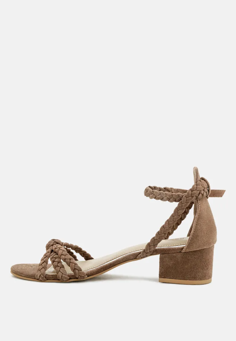 NICOLA Taupe Block Heel Sandal