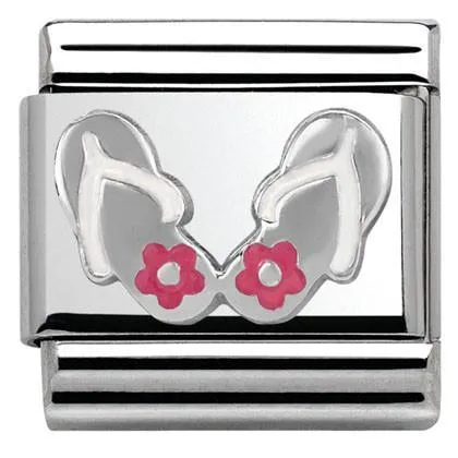 Nomination Classic Steel Link Silver Flip-Flops Charm