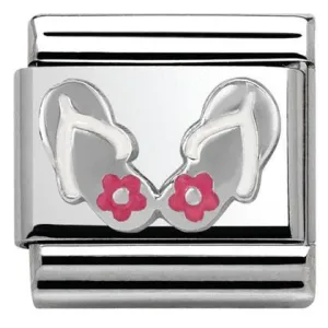 Nomination Classic Steel Link Silver Flip-Flops Charm