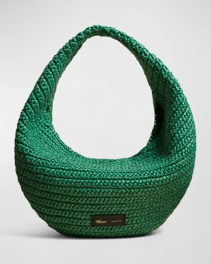 Olivia Medium Raffia Hobo Bag