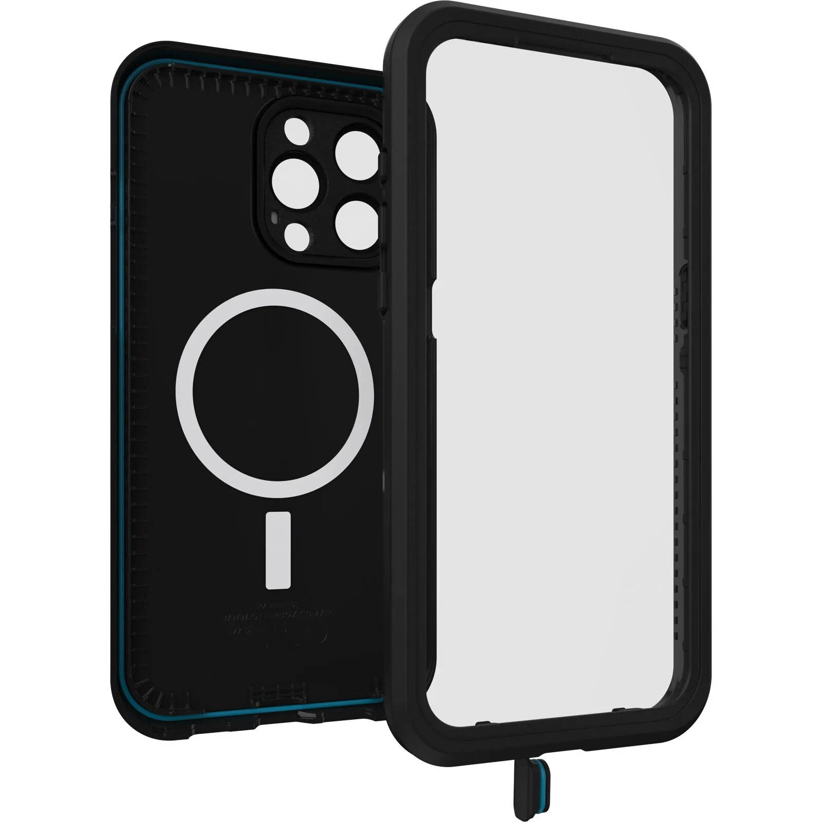 Otterbox - Free iPhone 15 Pro Max Outdoor Case Sleeve with MagSafe   Display Protective Glass (77-93429) - Black