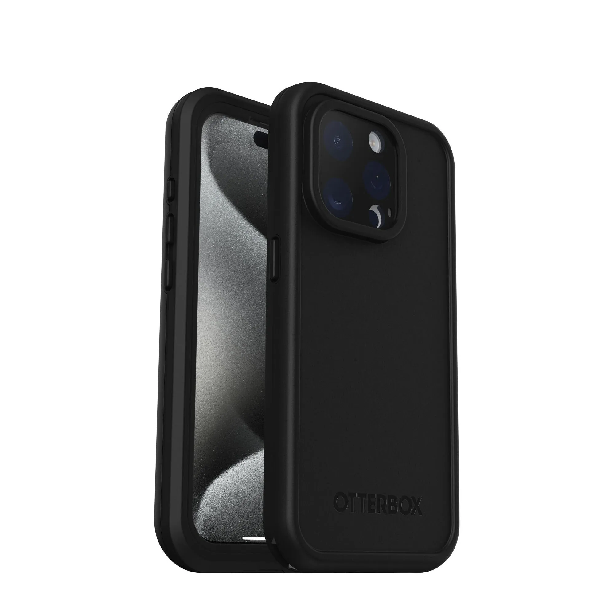 Otterbox - Free iPhone 15 Pro Max Outdoor Case Sleeve with MagSafe   Display Protective Glass (77-93429) - Black