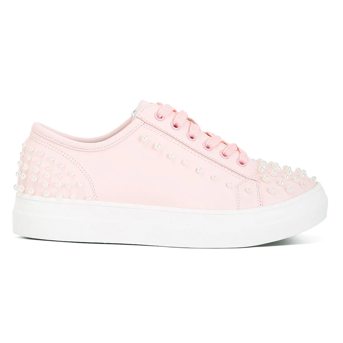 Pearl Embellished Slip On Sneakers