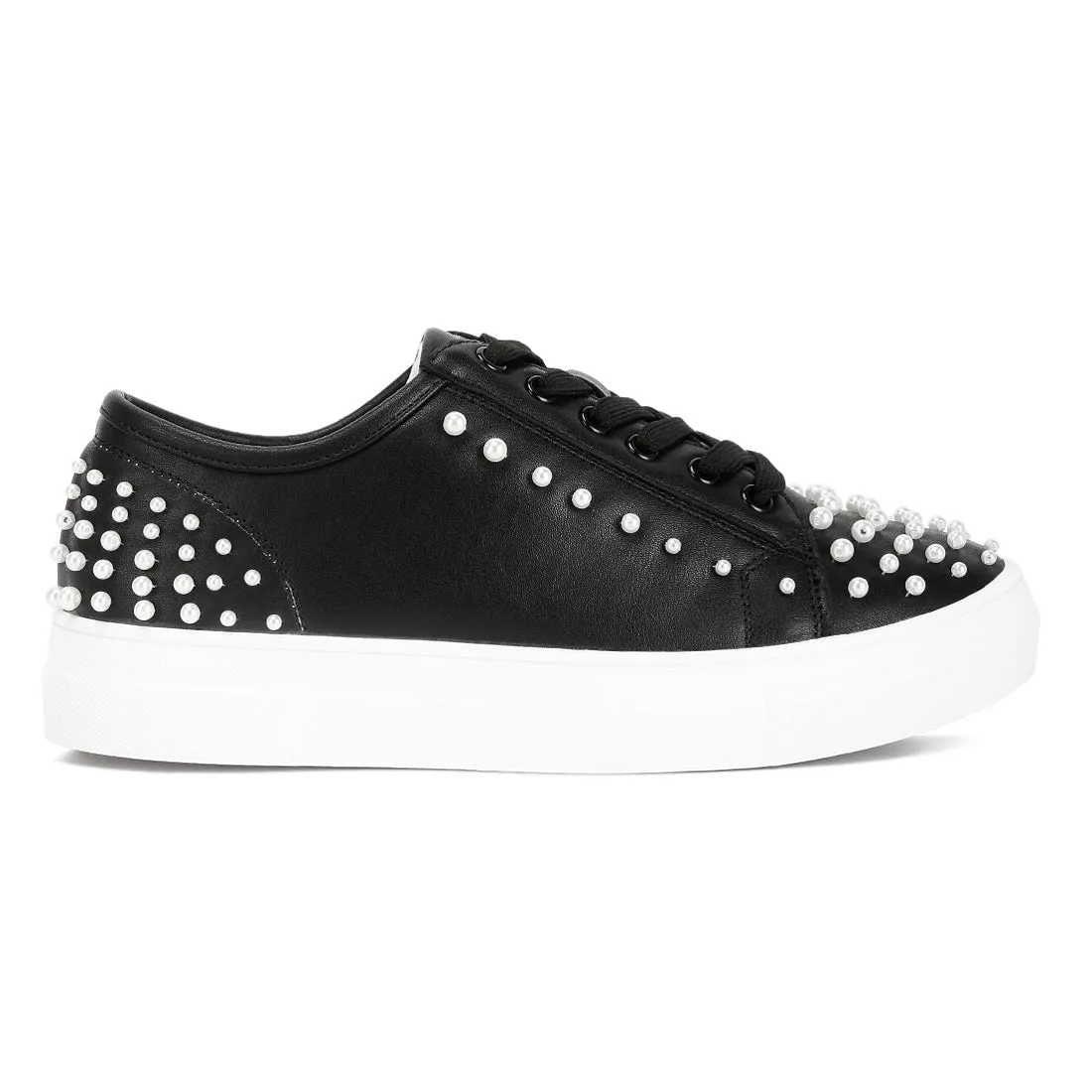 Pearl Embellished Slip On Sneakers