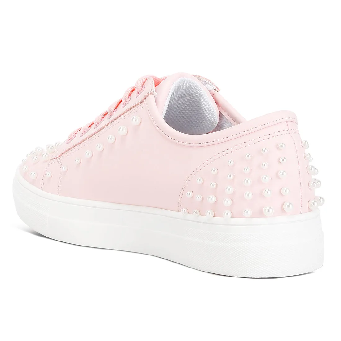 Pearl Embellished Slip On Sneakers