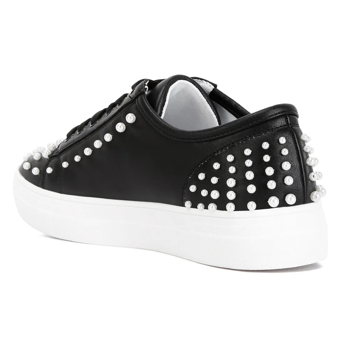 Pearl Embellished Slip On Sneakers