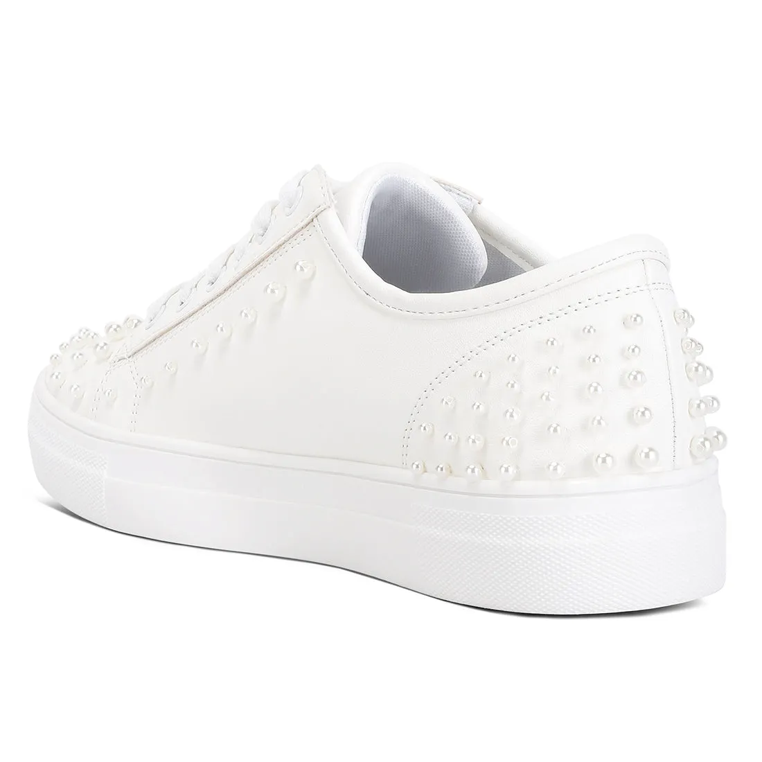 Pearl Embellished Slip On Sneakers