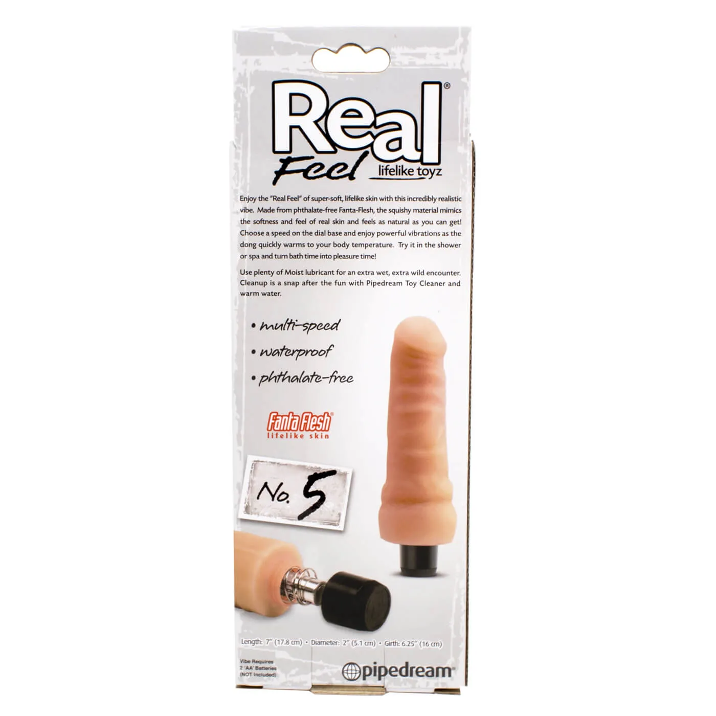 Real Feel No.5 Realistic 7.5 Inch Dildo Vibrator