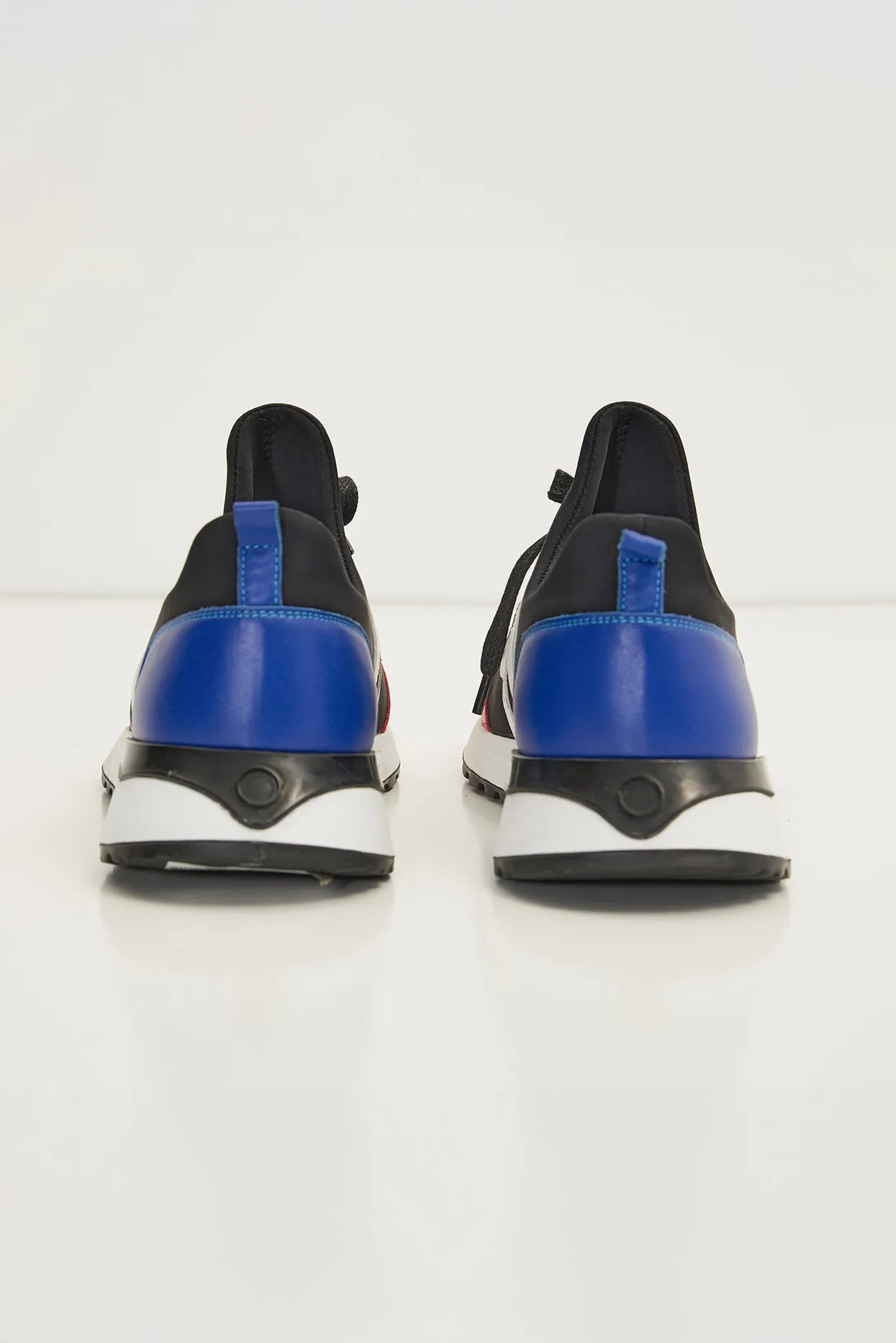The Neoprene And Leather Slip On Racers - Multi Color
