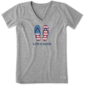 Women's Americana Flip Flops Short Sleeve Crusher Vee