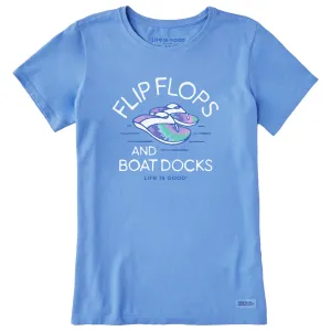 Women's Crafty Flip Flops and Docks Tie Dye Short Sleeve Tee