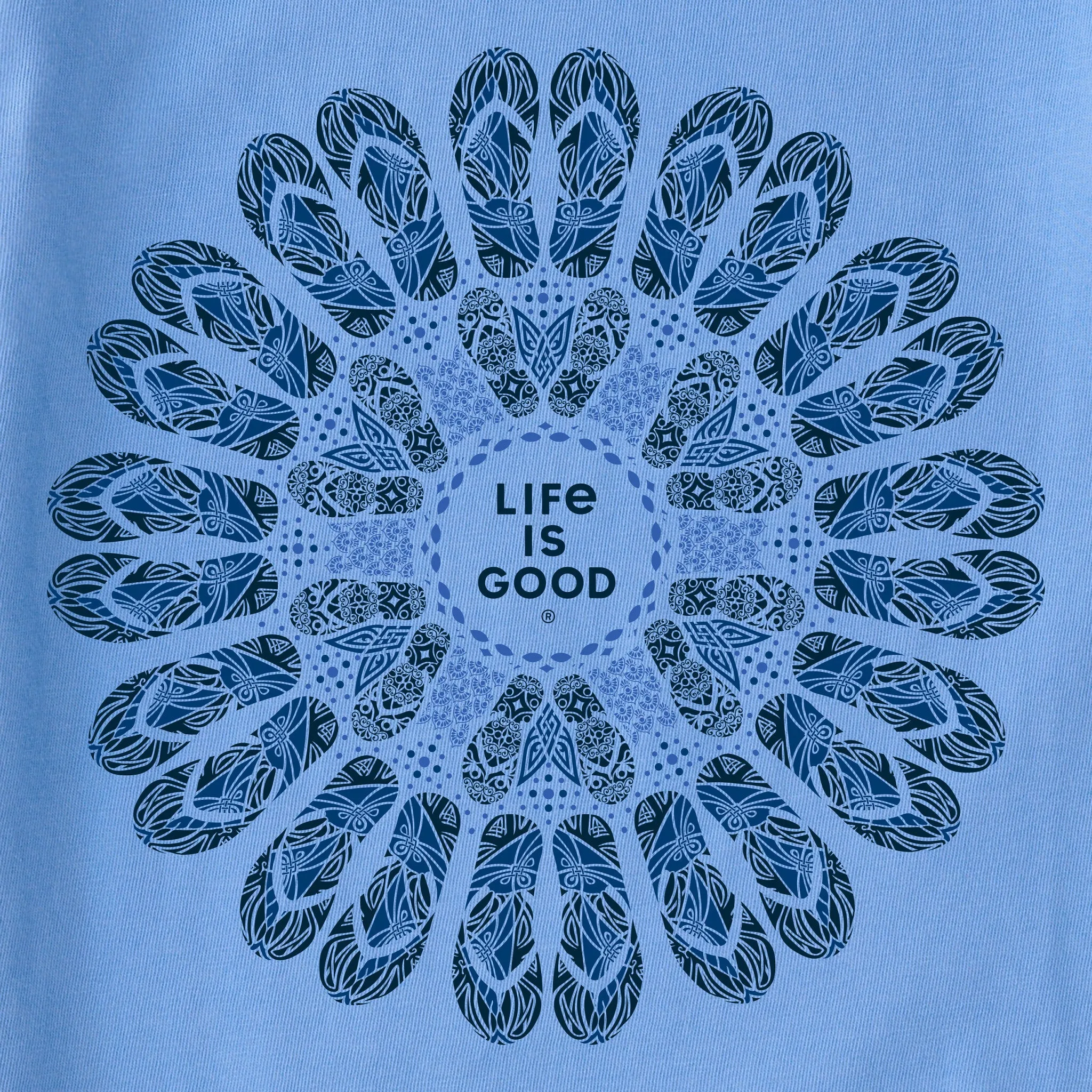 Women's Flip Flop Mandala Short Sleeve Crusher Vee