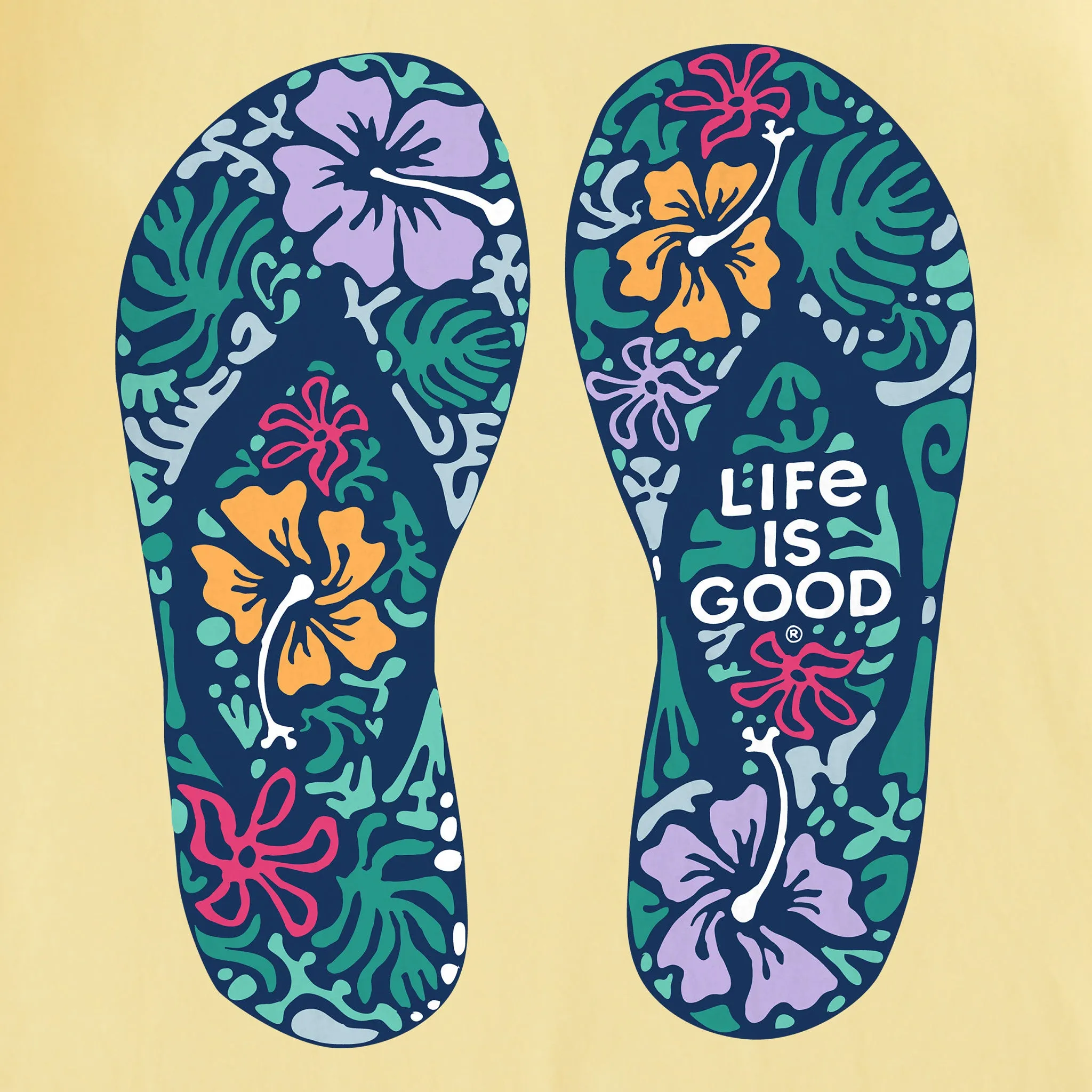 Women's Hibiscus Flip Flops Short Sleeve Crusher Tee