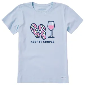 Women's Keep it Simple Flip Flops Short Sleeve Crusher Tee