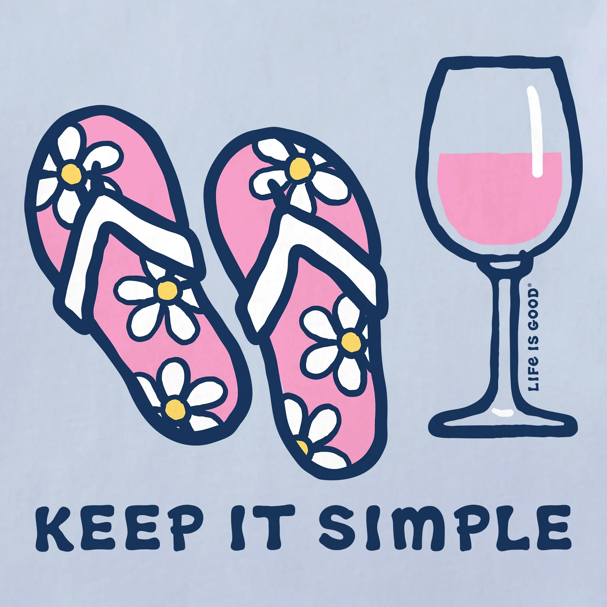 Women's Keep it Simple Flip Flops Short Sleeve Crusher Tee