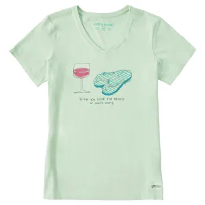 Women's Love the Beach Short Sleeve Crusher Vee