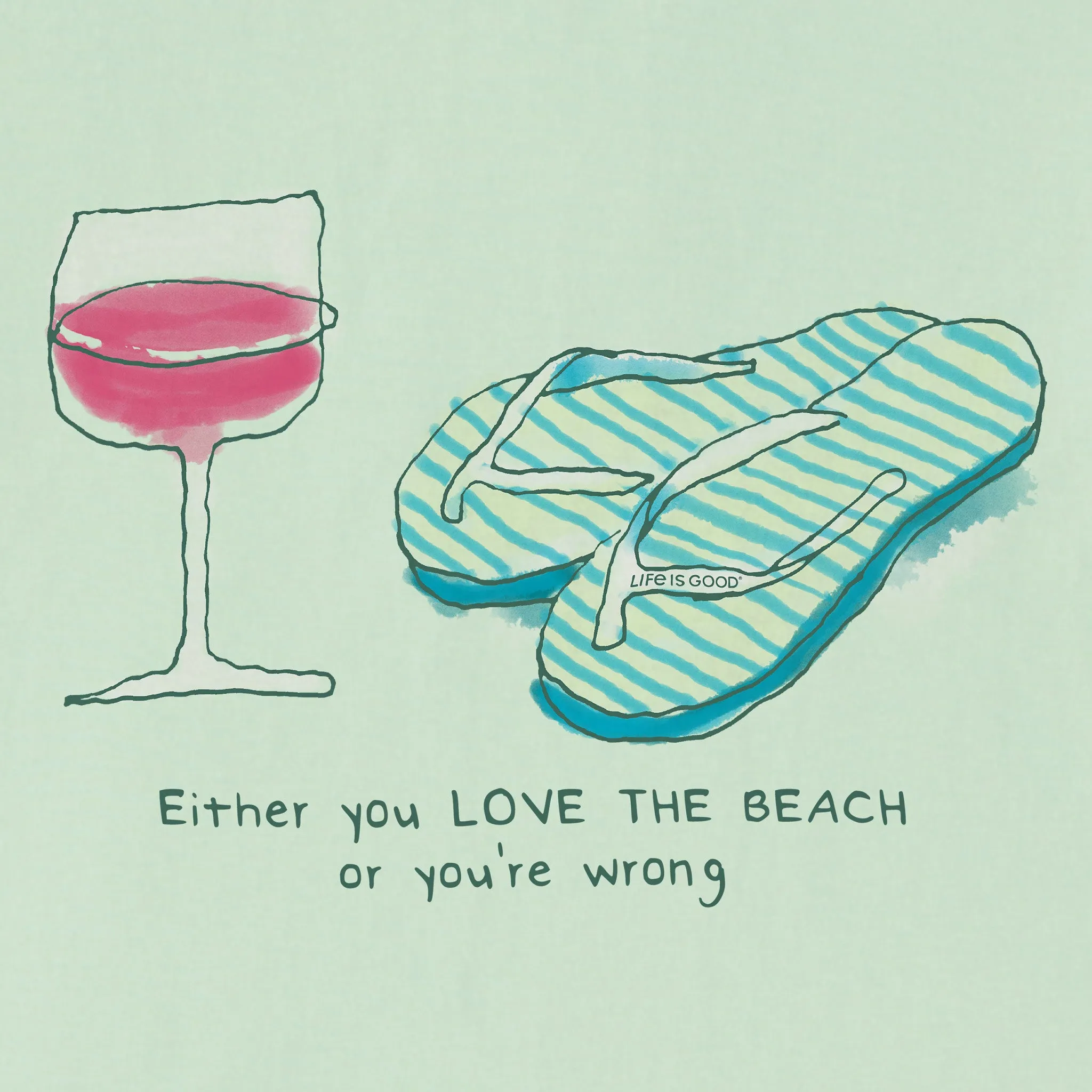 Women's Love the Beach Short Sleeve Crusher Vee