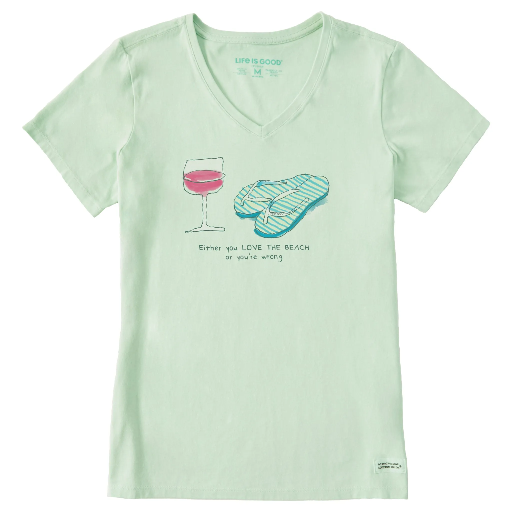 Women's Love the Beach Short Sleeve Crusher Vee