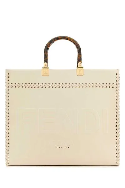Women's Sunshine Medium Tote Bag, Raffia & Tan Leather in Camelioro | 8BH386AHW4